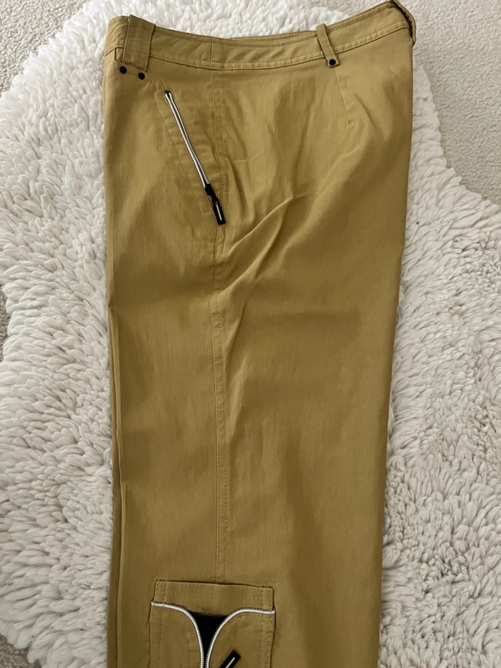 jamie sadock Tan Cropped Chinos with Contrast Zips